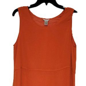 Leilei Women's Sleeveless Orange Lined Shift Maxi Dress Size M